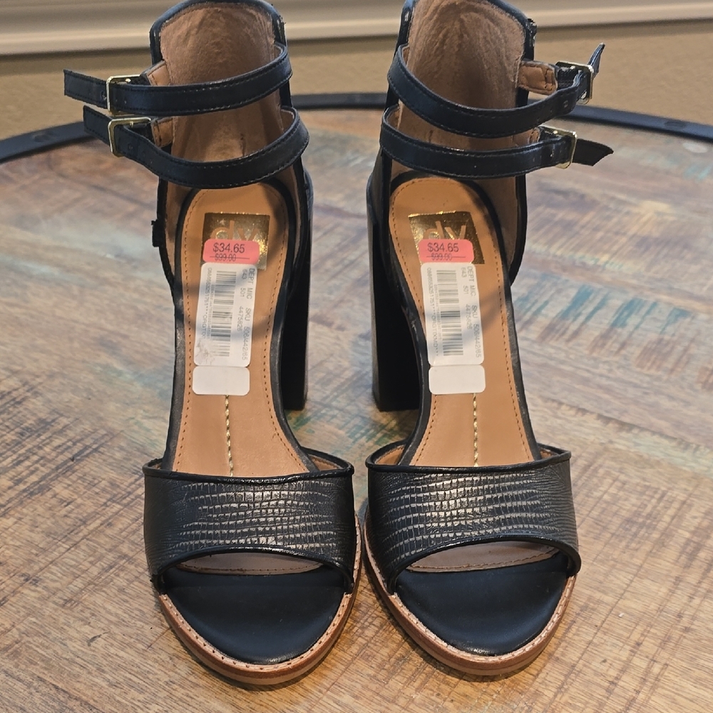 DV by Dolce Vita Black Textured Heels